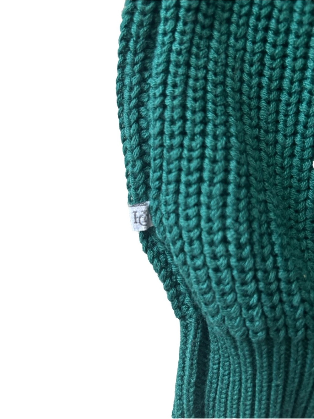 Kids Forest Green Crewneck Rib Knit Sweater - Picture 4 of 4